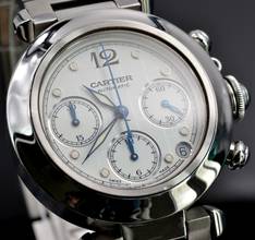 Thumbnail von Cartier Pasha C chronograph 2412 white dial Automatic 2009