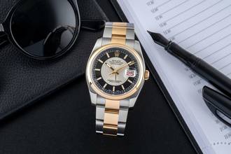 Thumbnail von Rolex Datejust 36 Stahl / Gold Tuxedo Dial Automatik Ref. 116203 F-Serie B&P 2005