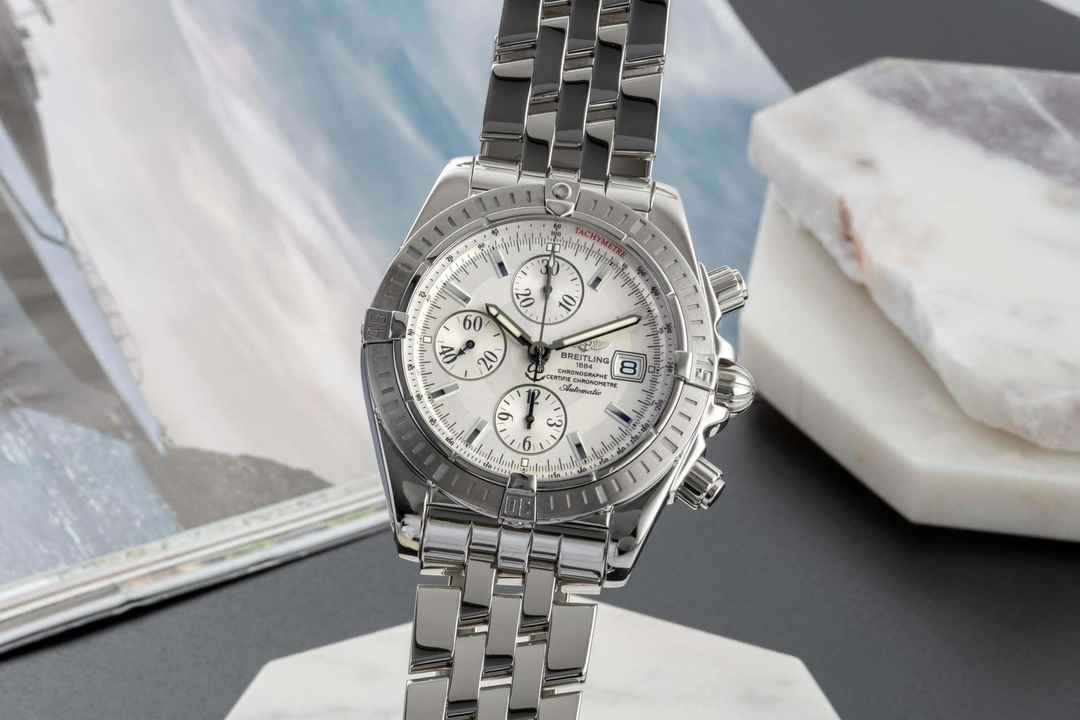  Breitling Chronomat Evolution Chronograph Stahl Automatik Ref. A13356 Papiere 