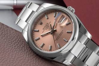 Thumbnail von Rolex Oyster Perpetual Date 34 Salmon Dial Oyster Edelstahl Automatik Herrenuhr Ref. 115200