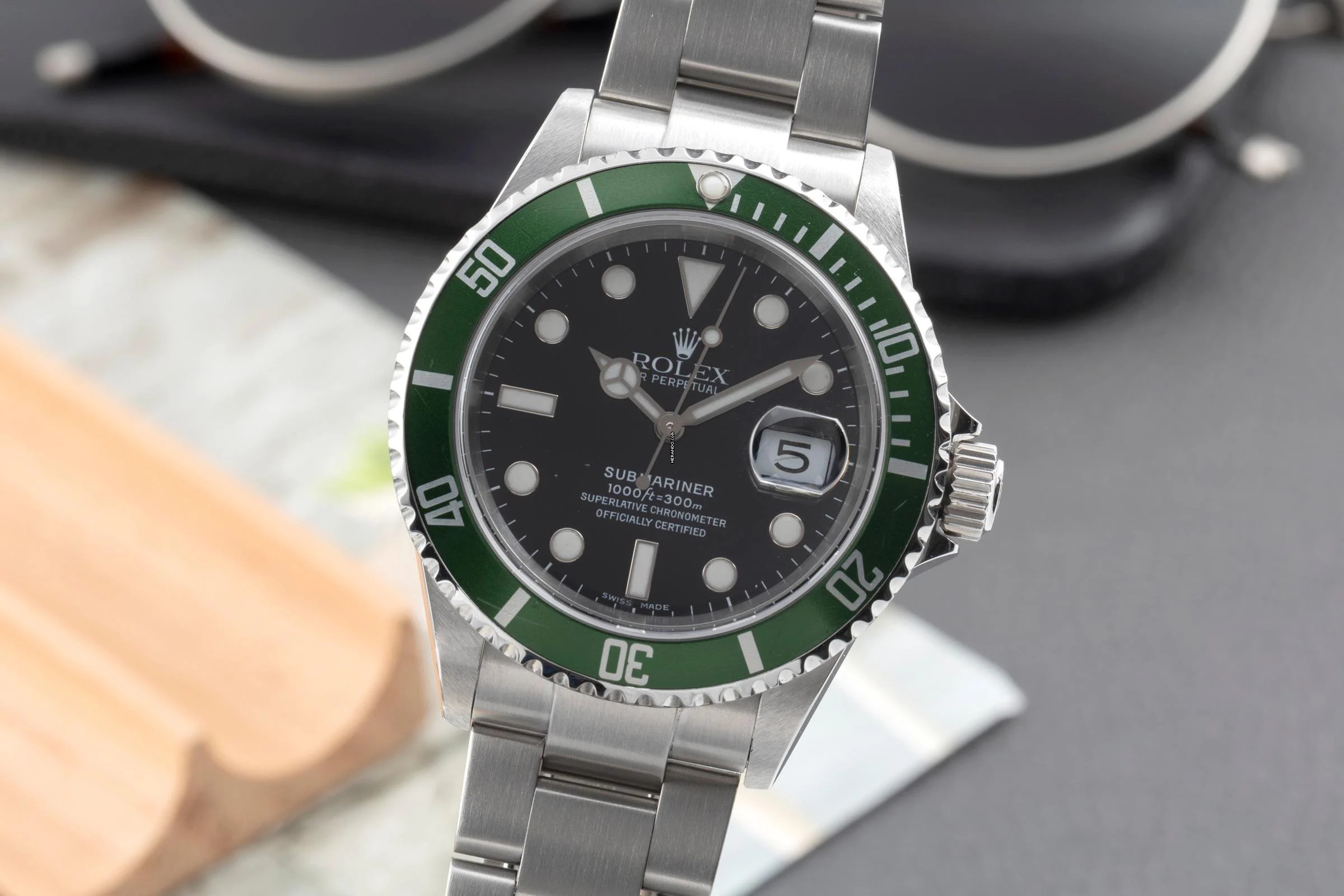 Rolex Submariner Date Kermit Automatik Herrenuhr Swiss Made Dial Ref. 16610LV