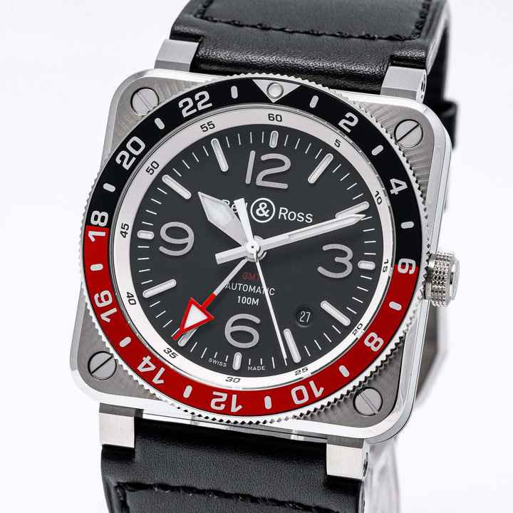  Bell & Ross BR 03 BR0393 GMT 42mm – BR0393-BL-ST/SCA – like NEW – 10/2025 Full Set 