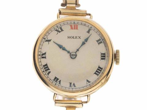  Rolex Art Deco Stretch 1927 original Box sehr gut Vintage Art Deco Stretch 9kt Gelbgold 21g 