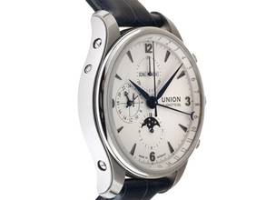 Thumbnail von Union Glashütte Belisar Chronograph Ref.D009425A 2021 Full Set wie Neu Vintage Belisar Chronograph Vollkalender Mondphase Krokoleder Faltschließe