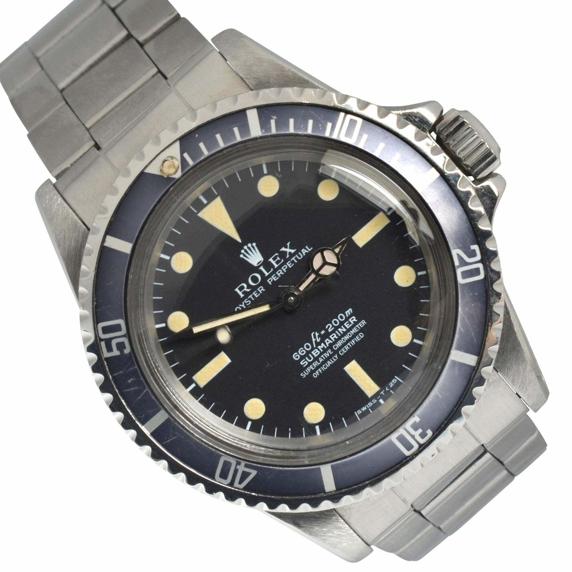 Rolex Submariner (No Date) 5512 Serif 4 Lines dial 1970's Full Set