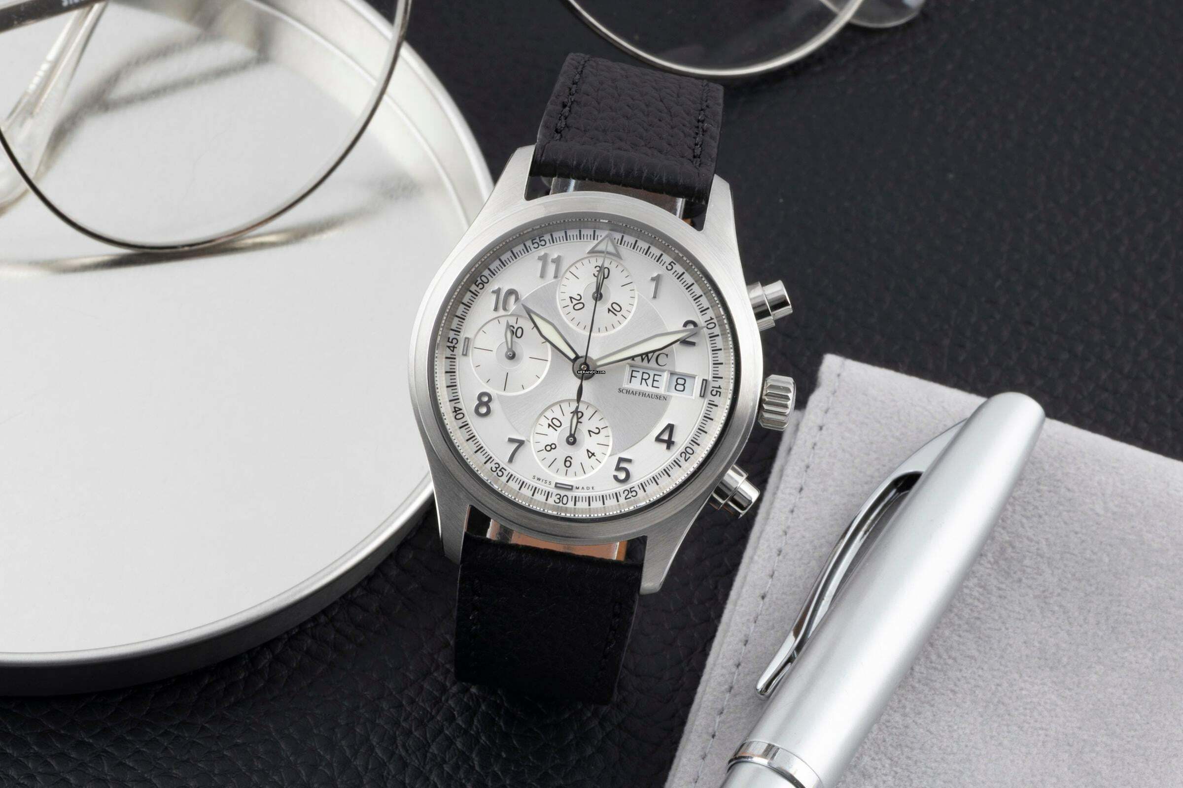  IWC Fliegeruhr Spitfire Chronograph Fliegerchronograph Stahl Automatik Ref. IW370621 Klassiker 