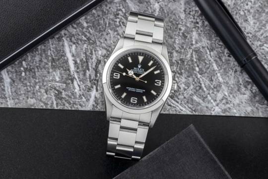 Rolex Explorer 36 Black Dial Oyster Stahl Automatik Ref.14270 Box & Papiere 1996 