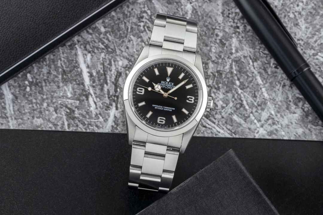  Rolex Explorer 36 Black Dial Oyster Stahl Automatik Ref.14270 Box & Papiere 1996 