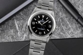 Thumbnail von Rolex Explorer 36 Black Dial Oyster Stahl Automatik Ref.14270 Box & Papiere 1996
