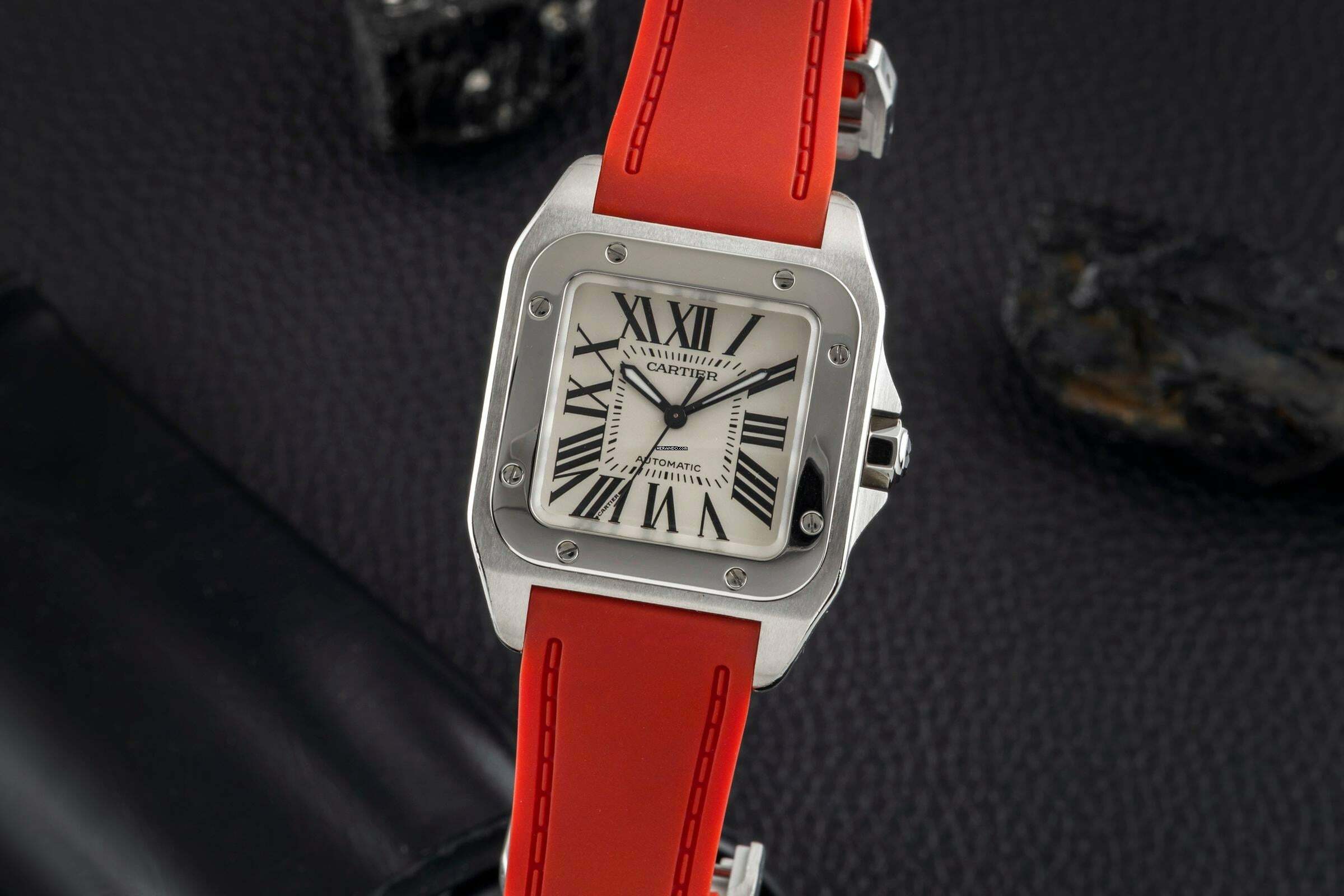  Cartier Santos 100 Medium Automatik Edelstahl Herrenuhr Ref. W20106X8 