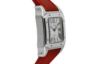 Thumbnail von Cartier Santos 100 Medium Automatik Edelstahl Herrenuhr Ref. W20106X8