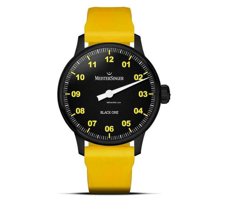  Meistersinger Edition Black One Automatik Herrenuhr - Schwarz mit Gelb ED-PR-BLACK ONE 