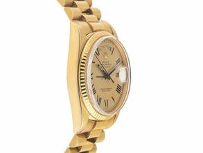 Thumbnail von Rolex Day-Date 36 Ref.1803 1975 Box&Beschreibung sehr gut Vintage Day-Date Buckley Dial 18kt Gelbgold 130g open 6/9