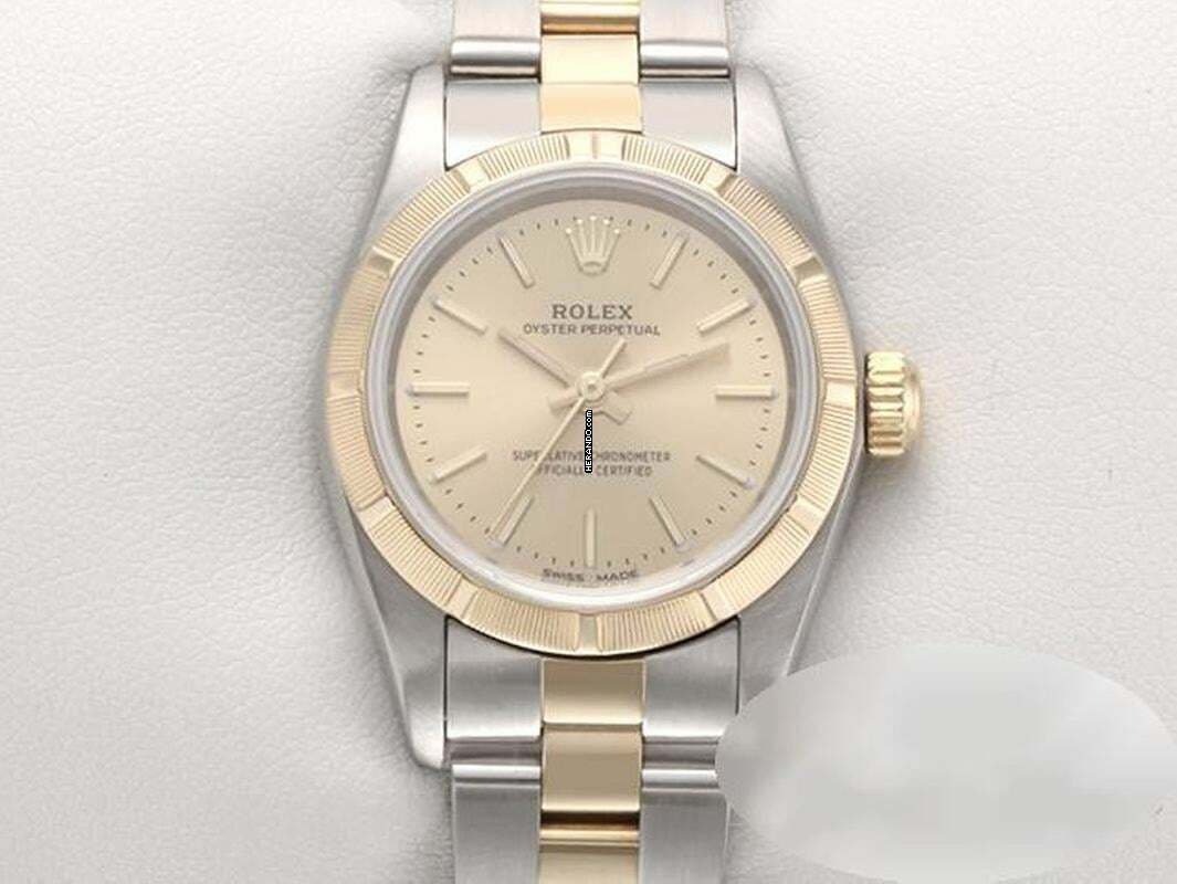 Rolex Oyster Perpetual 26 26mm 2003 Edelstahl Gelbgold 750 Automatik Stahl Stainless Steel 18kt Yellow Gold Oyster-band Chronometer