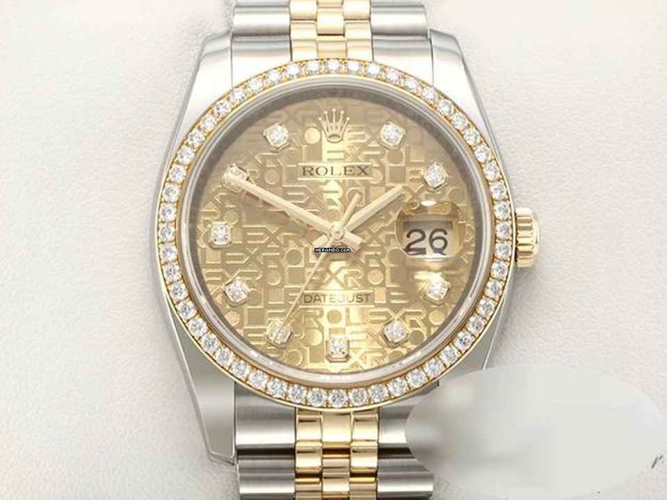  Rolex Datejust 36 36mm 116243 2016 Stahl Gelbgold 750 Diamanten Automatik Stainless Steel 18kt Yellow Gold Jubilé-band Chronometer Oyster 