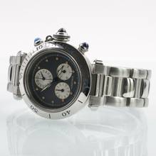Thumbnail von Cartier Pasha 1352 chronograph 35MM Gray dial quartz year 1999