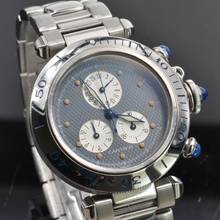 Thumbnail von Cartier Pasha 1352 chronograph 35MM Gray dial quartz year 1999
