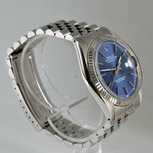 Thumbnail von Rolex Datejust 36 16014 blue dial Full Set 1979