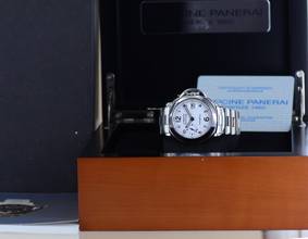 Thumbnail von Officine Paneral Luminor Marina PAM00051 Stahlband Automatic white dial rar 40mm B+P