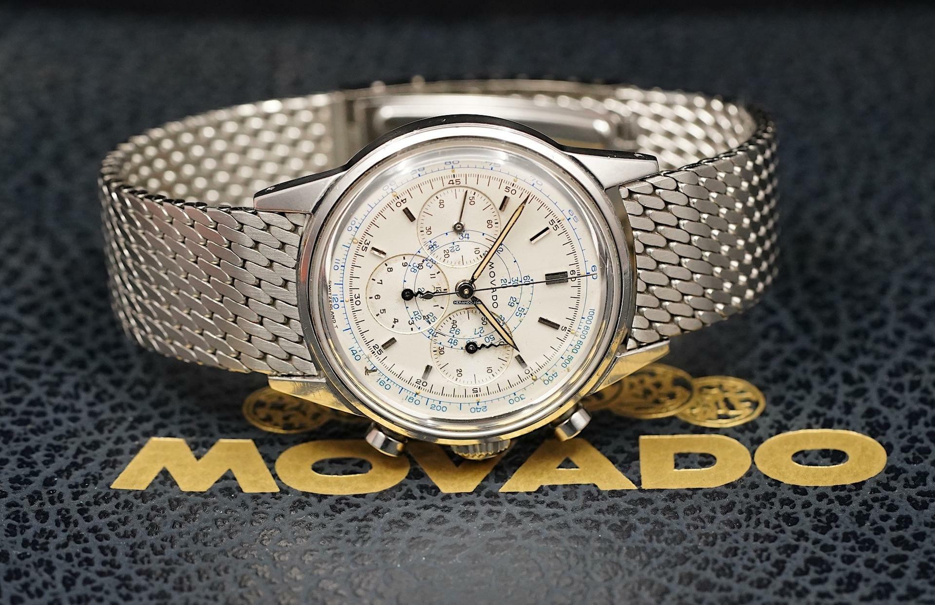 Thumbnail von Movado M95 Chronograph Sub Sea with Rare Dial and Bracelet Vintage