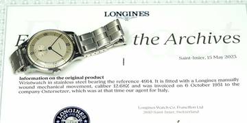 Thumbnail von Longines Oversize Calatatrava with Rare SECTOR Dial Vintage Box and Extract