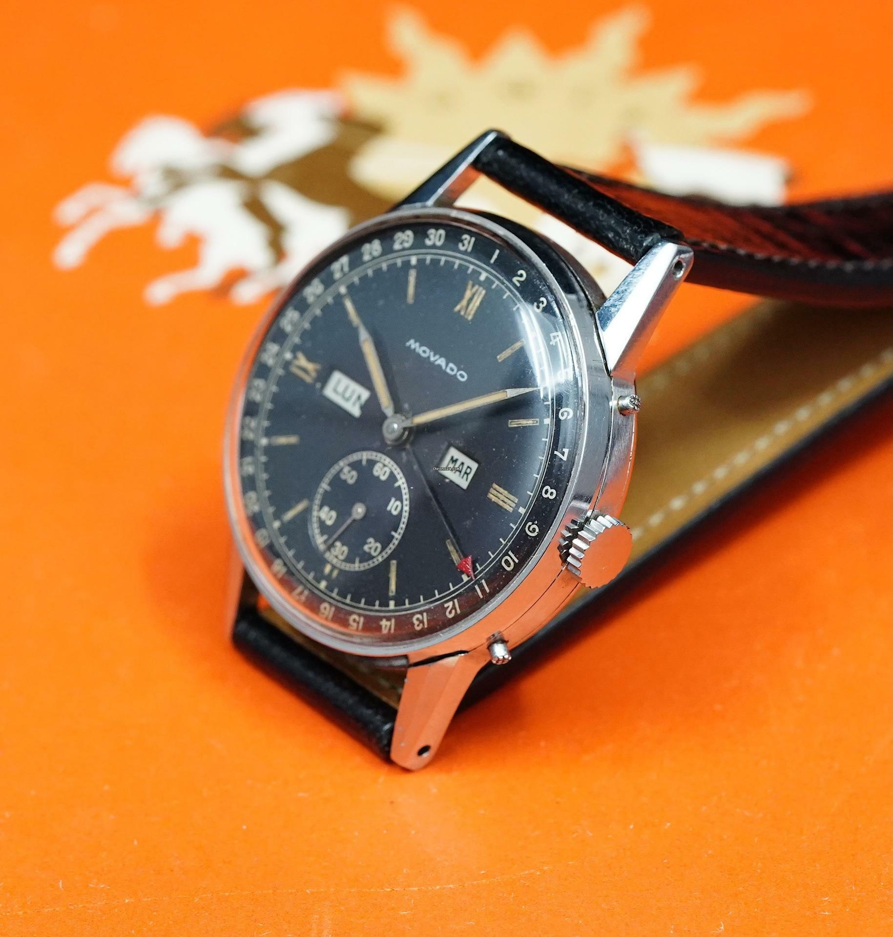 Thumbnail von Movado Triple Date Calendar Rare Vintage Tropical Black Dial