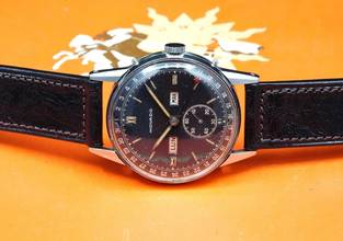 Thumbnail von Movado Triple Date Calendar Rare Vintage Tropical Black Dial