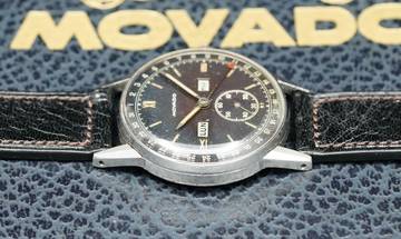 Thumbnail von Movado Triple Date Calendar Rare Vintage Tropical Black Dial