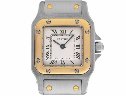  Cartier Santos Galbée Lady PM Ref.1567 1998 Box&Beschreibung sehr Gut Vintage Santos Galbee Lady PM kleines Modell 