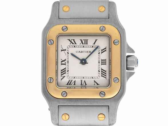  Cartier Santos Galbée Lady PM Ref.1567 1998 Box&Beschreibung sehr Gut Vintage Santos Galbee Lady PM kleines Modell 