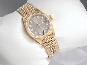 Thumbnail von Rolex Lady-Datejust Gelbgold 750 Diamanten Automatik Gold Damen 18kt Yellow Gold President-band Chronometer Oyster