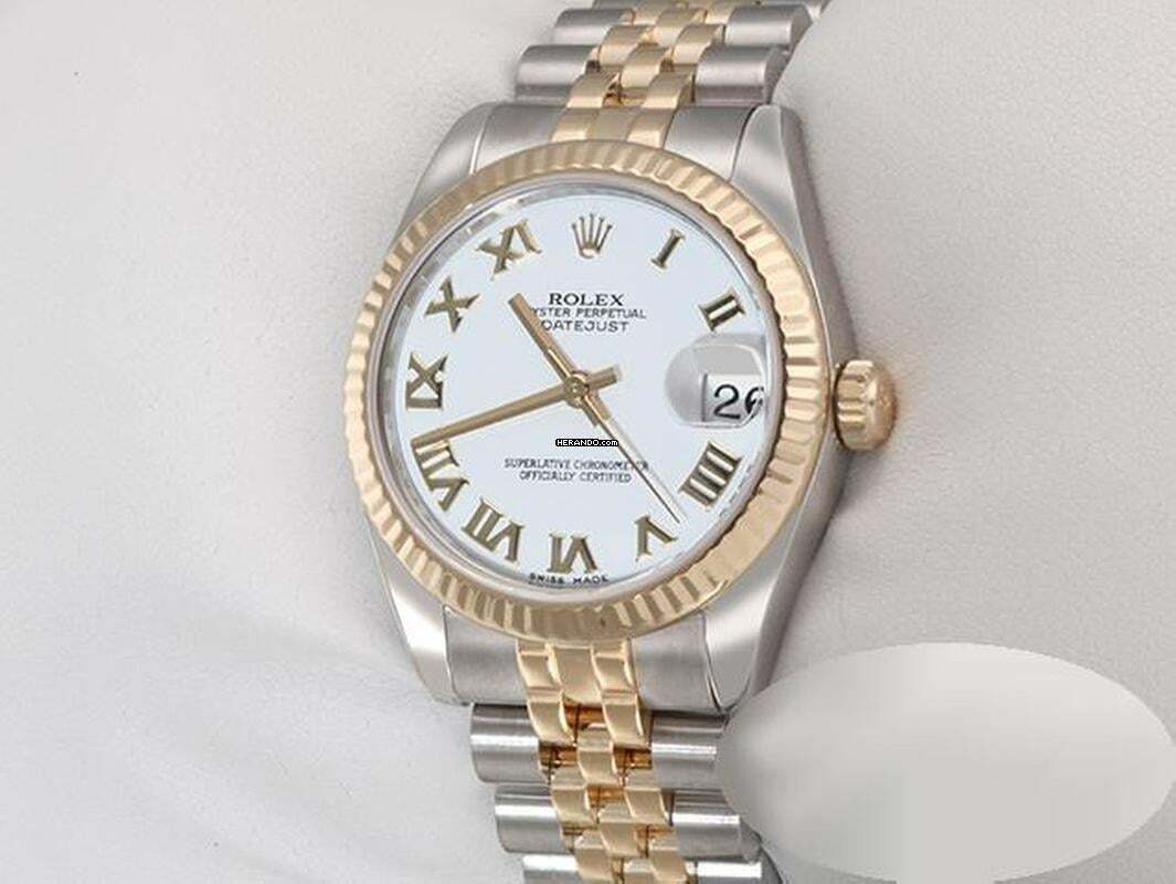 Rolex Lady-Datejust Medium Datejust 31mm 178273 2014 Stahl Gelbgold 750 Automatik Stainless Steel 18kt Yellow Gold Damen Jubilé-band Chronometer Oyster White Dial