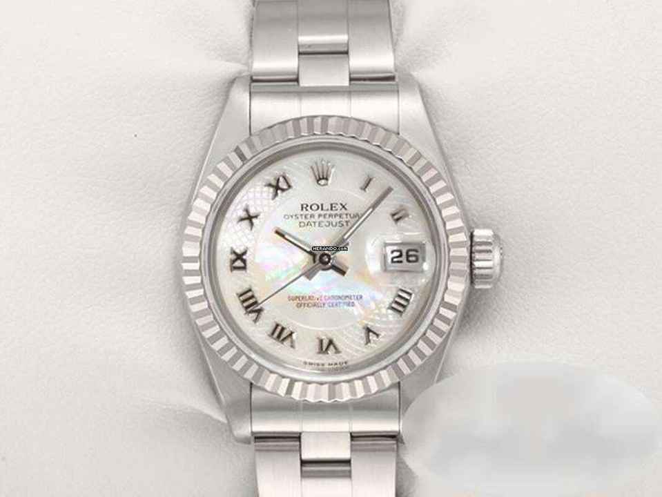  Rolex Lady-Datejust Edelstahl Weissgold 750 1998 Perlmutt Automatik Stahl Stainless Steel 18kt White Gold Oyster-band Chronometer 