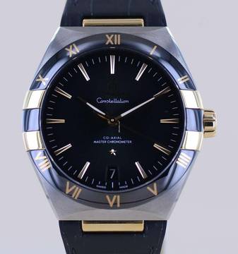  Omega Constellation 41mm Black Gold Ceramic Green Dial Chronometer B+P 