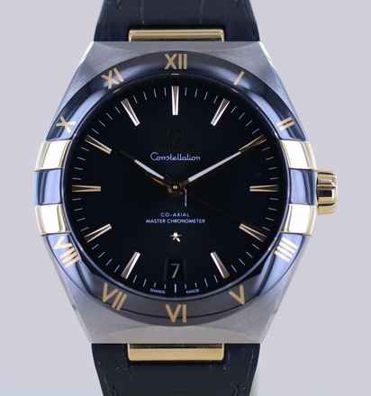  Omega Constellation 41mm Black Gold Ceramic Green Dial Chronometer B+P 