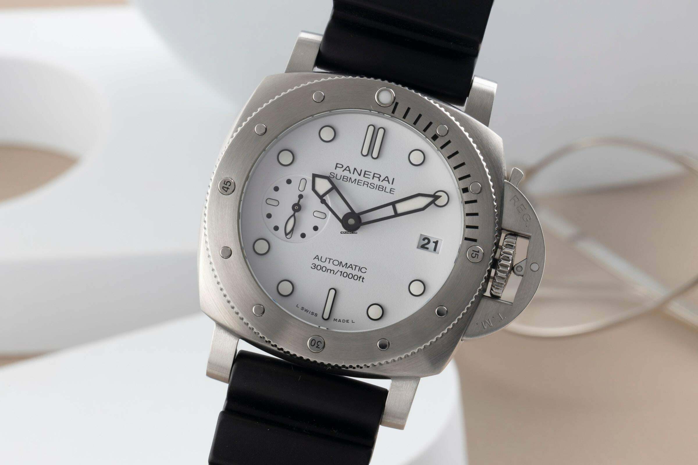  Panerai Submersible Edelstahl Automatik Herrenuhr Ref. PAM01223 B&P 2021 