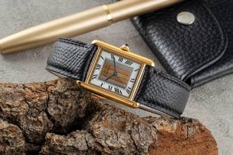 Thumbnail von Cartier Tank Vermeil must Tank LM Trinity Dial Silber vergoldet Quarz Ref. 590005 Klassiker
