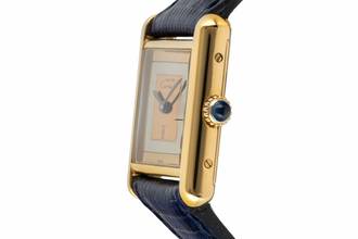 Thumbnail von Cartier Tank Vermeil PM Vermeil Trinity 925 Silber small Damenuhr Ref. 3 Klassiker
