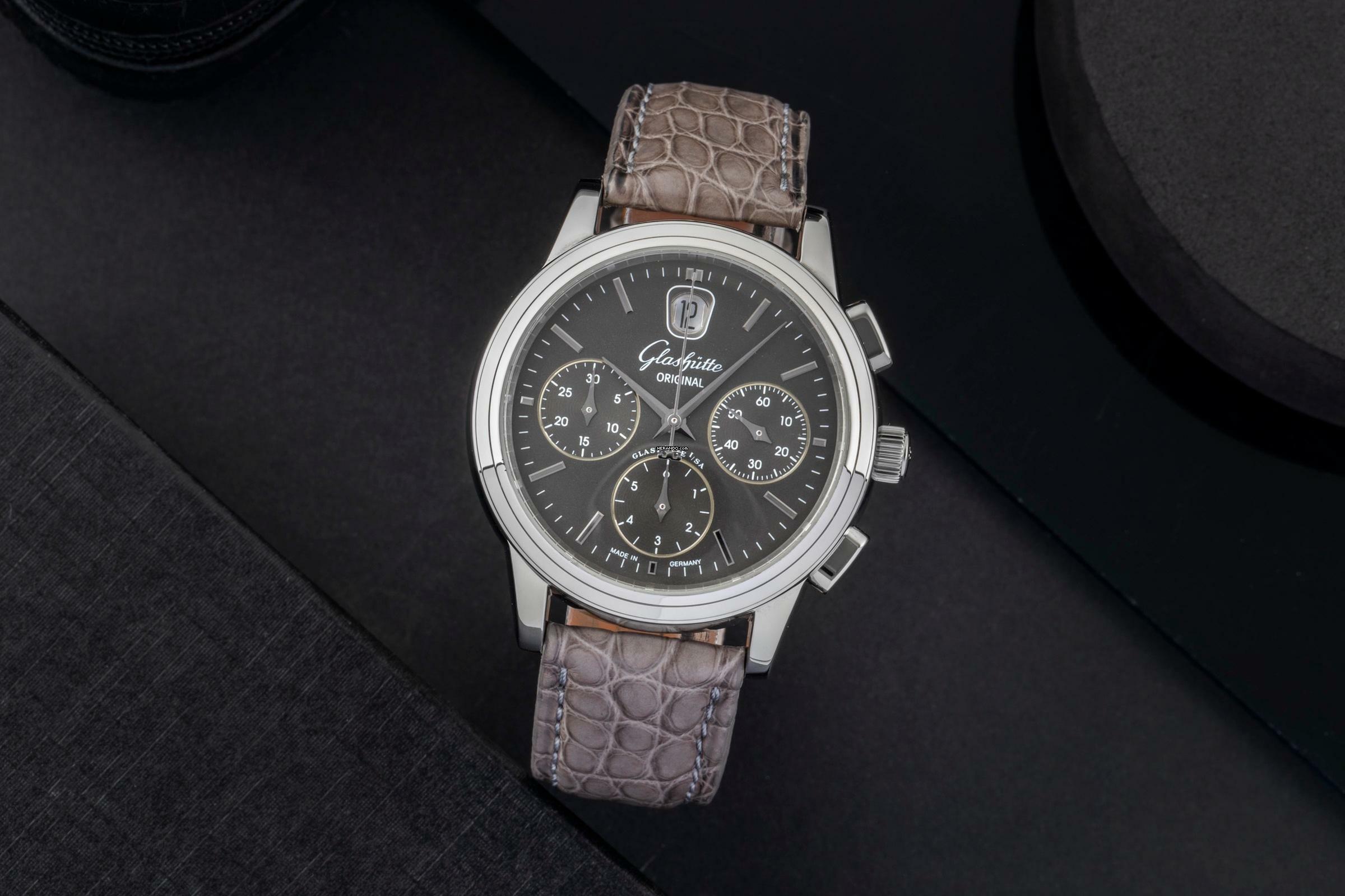  Glashütte Original Senator Chronograph Stahl Automatik Ref. 39-31-14-23-04 Box 