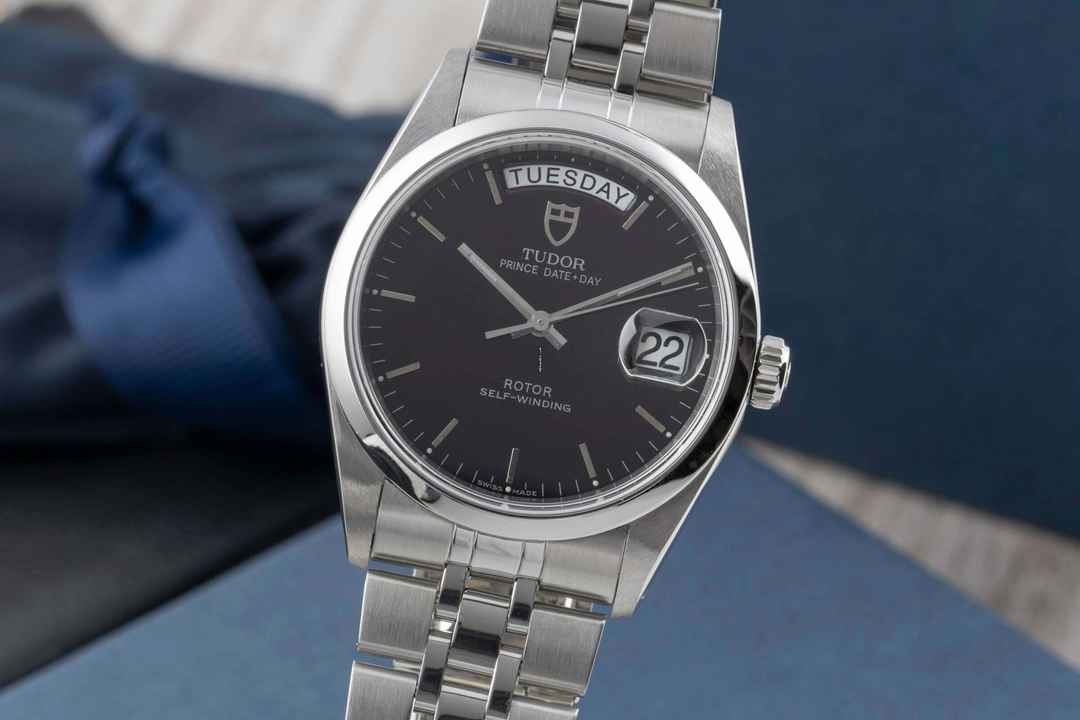  Tudor Prince Date Day Black Dial Edelstahl Automatik Ref. 76200 Papiere 2013 
