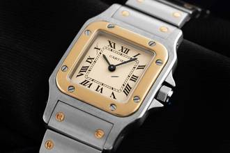 Thumbnail von Cartier Santos Galbée Lady PM kleines Modell Ref.166930 1990 Full Set sehr gut Vintage Santos Galbee Lady PM kleines Modell