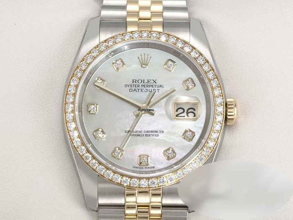  Rolex Datejust 36 36mm 116243 2011 Lc100 Stahl Gelbgold 750 Perlmutt Diamanten Stainless Steel 18kt Yellow Gold Jubilé-band Chronometer Oyster 