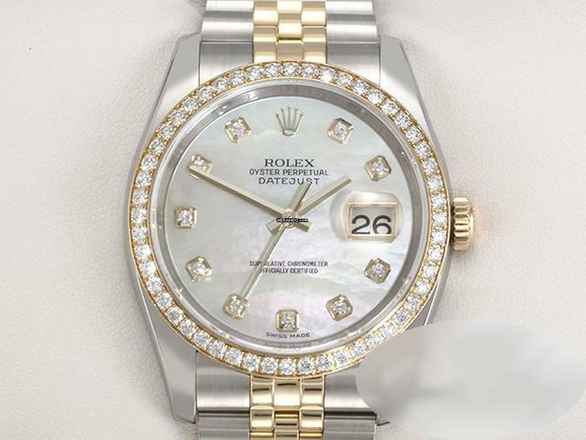  Rolex Datejust 36 36mm 116243 2011 Lc100 Stahl Gelbgold 750 Perlmutt Diamanten Stainless Steel 18kt Yellow Gold Jubilé-band Chronometer Oyster 