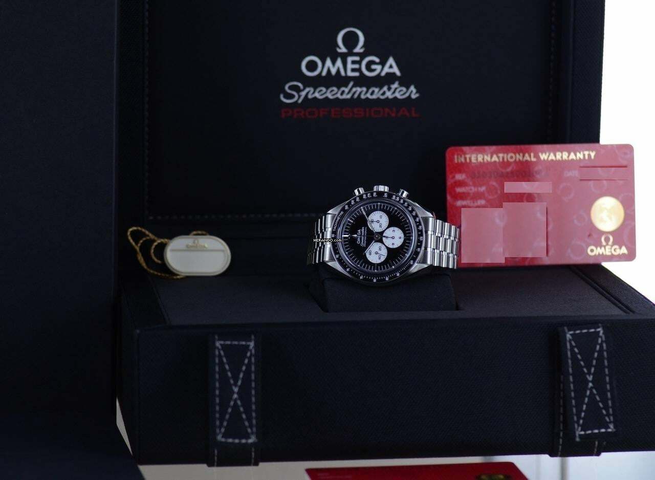 Omega Speedmaster Professional Moonwatch Reverse Panda Moonwatch Saphirglas 3861 B+P