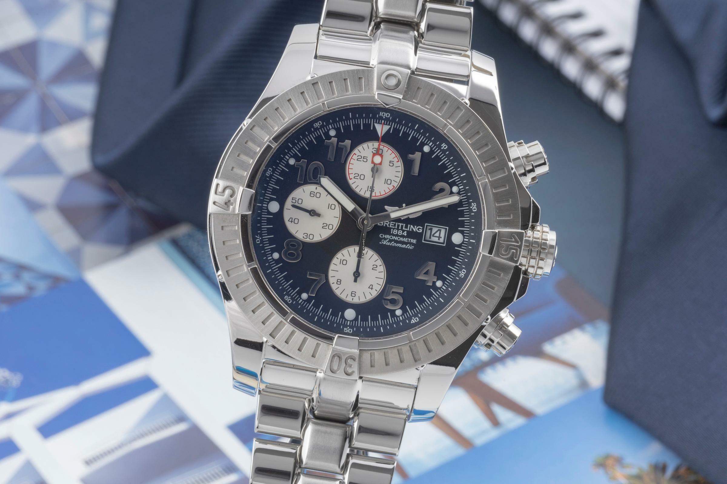  Breitling Super Avenger Chronograph Edelstahl Automatik Ref. A13370 