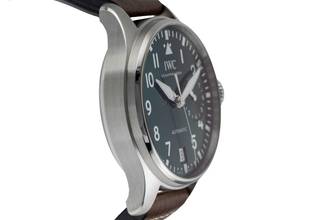 Thumbnail von IWC Große Fliegeruhr Big Pilot Stahl Automatik Green Dial Herrenuhr Ref. IW501015 B&P NP. 13900 