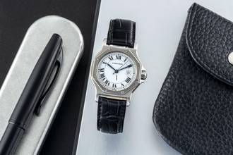 Thumbnail von Cartier Santos Ronde GM Octagon Automatik Edelstahl Herrenuhr Medium Ref. 2965