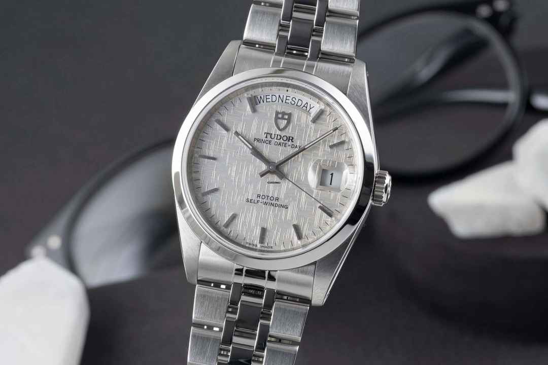  Tudor Prince Date Day Linen Dial Edelstahl Automatik Herren Ref. 76200 