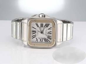 Thumbnail von Cartier Santos 100 Xl Edelstahl Gelbgold 750 W200728g 2009 Automatik Stahl Gold Steel 18kt Yellow Gold