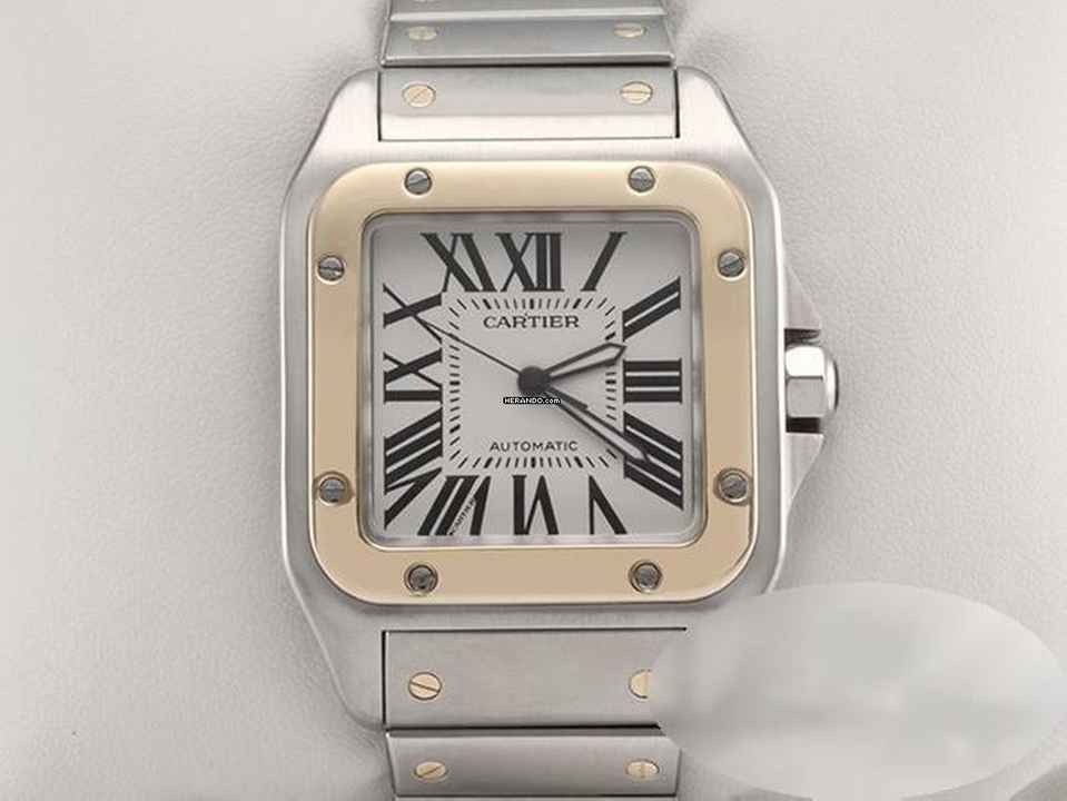  Cartier Santos 100 Xl Edelstahl Gelbgold 750 W200728g 2009 Automatik Stahl Gold Steel 18kt Yellow Gold 